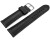 XL Bracelet montre noir cuir tanné végétal légèrement rembourré 12mm - 22mm