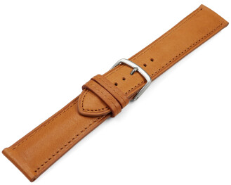 XL Bracelet montre marron clair cuir tanné végétal légèrement rembourré 12mm - 22mm
