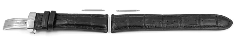 Bracelet Cuir Noir Casio Pour Montre EF-509L-1AV – Coutures Blanches, Neuf Sous étui