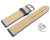 Bracelet montre échange rapide bleu cuir tanné végétal légèrement rembourré 12mm - 22mm