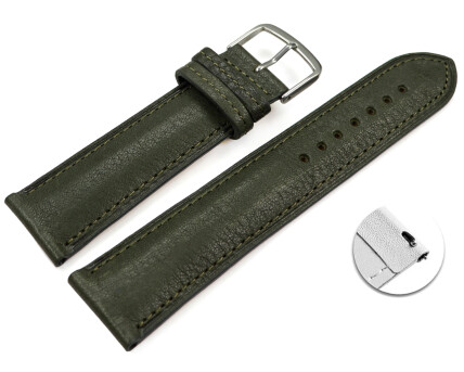 Bracelet montre échange rapide Kaki cuir...