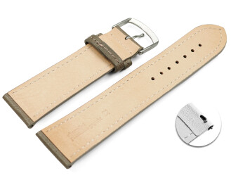 Bracelet montre échange rapide taupe cuir tanné végétal légèrement rembourré 12mm - 22mm