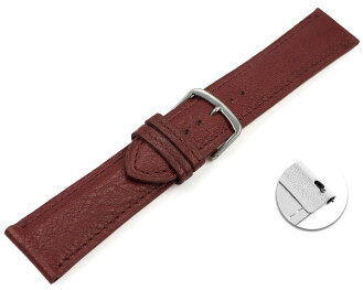 Bracelet montre échange rapide Bordeaux cuir tanné végétal légèrement rembourré 12mm - 22mm