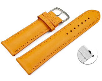 Bracelet montre échange rapide orange cuir tanné végétal légèrement rembourré 12mm - 22mm