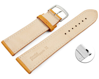 Bracelet montre échange rapide orange cuir tanné végétal légèrement rembourré 12mm - 22mm