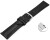 XL Bracelet montre échange rapide noir cuir tanné végétal légèrement rembourré 12mm - 22mm