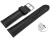 XL Bracelet montre échange rapide noir cuir tanné végétal légèrement rembourré 12mm - 22mm
