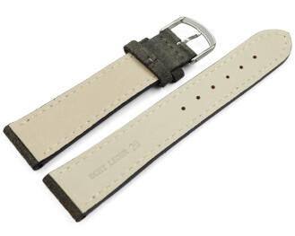 Bracelet de montre gris foncé velours rugueux 18mm...