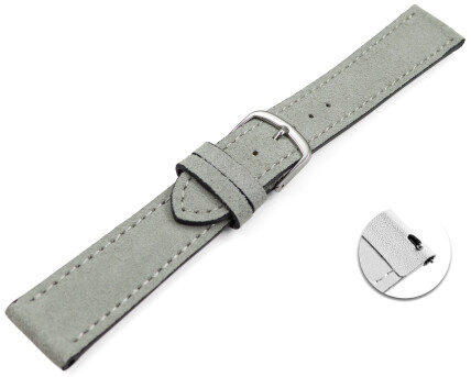 Bracelet de montre échange rapide gris clair velours rugueux 18mm 20mm