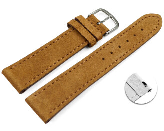Bracelet de montre échange rapide marron clair velours rugueux 18mm 20mm