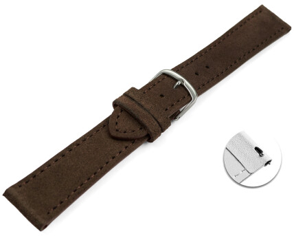 Bracelet de montre échange rapide brun foncé velours rugueux 18mm 20mm