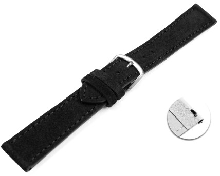 XS Bracelet de montre échange rapide noir velours rugueux 18mm 20mm