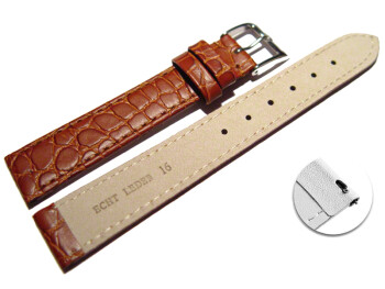 Bracelet montre échange rapide cuir de veau modèle Safari marron 12mm 14mm 16mm 18mm 20mm 22mm