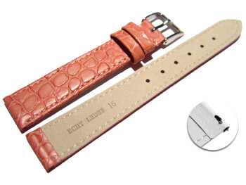Bracelet montre échange rapide cuir de veau modèle Safari rose 12mm 14mm 16mm 18mm 20mm 22mm