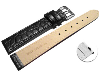 Bracelet montre échange rapide cuir de veau modèle Safari noir 12mm 14mm 16mm 18mm 20mm 22mm