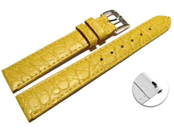 Bracelet montre échange rapide cuir de veau modèle Safari jaune 12mm 14mm 16mm 18mm 20mm 22mm