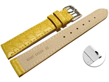 Bracelet montre échange rapide cuir de veau modèle Safari jaune 12mm 14mm 16mm 18mm 20mm 22mm