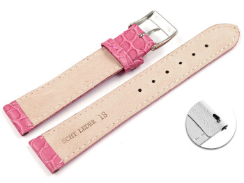 Bracelet montre échange rapide cuir de veau modèle Safari Rose 12mm 14mm 16mm 18mm 20mm 22mm