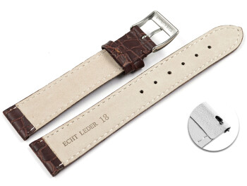 Bracelet montre échange rapide cuir de veau modèle Safari brun foncé 12mm 14mm 16mm 18mm 20mm 22mm