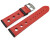 Bracelet montre noir cuir de veau perforé noir couture rouge 18mm 20mm 22mm 24mm