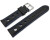 Bracelet montre noir cuir de veau perforé noir couture bleue 18mm 20mm 22mm 24mm