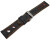 Bracelet montre noir cuir de veau perforé noir couture orange 18mm 20mm 22mm 24mm