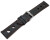 Bracelet montre noir cuir de veau perforé noir couture marron 18mm 20mm 22mm 24mm