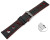 Bracelet montre changement rapide noir cuir de veau perforé noir couture rouge 18mm 20mm 22mm 24mm