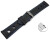 Bracelet montre changement rapide noir cuir de veau perforé noir couture bleue 18mm 20mm 22mm 24mm