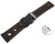 Bracelet montre changement rapide noir cuir de veau perforé noir couture orange 18mm 20mm 22mm 24mm