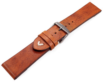 Bracelet montre à clip pour montres avec les anses soudées Vintage marron clair 18mm 20mm 22mm 24mm