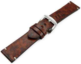 Bracelet de montre style vintage marron foncé 18mm 20mm 22mm 24mm