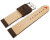 Bracelet montre cuir de chameau brun foncé couture rouge 18mm 20mm 22mm 24mm