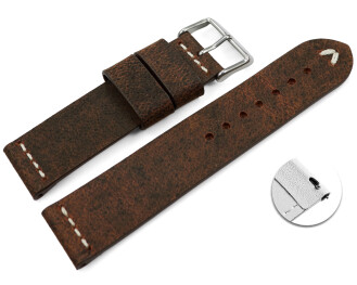 Bracelet montre échange rapide cuir de chameau...