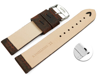 Bracelet montre échange rapide cuir de chameau...
