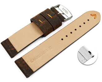Bracelet montre échange rapide cuir de chameau...