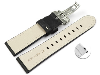 Bracelet montre échange rapide boucle déployante cuir noir Miami sans rembourrage 20mm 22mm 24mm