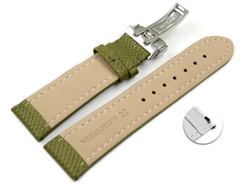 Bracelet montre échange rapide boucle déployante rembourré matériau high-tech vert 18mm 20mm 22mm 24mm