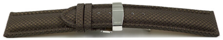 Bracelet montre échange rapide boucle déployante rembourré matériau high-tech marron 18mm 20mm 22mm 24mm