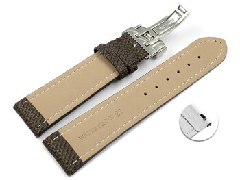 Bracelet montre échange rapide boucle déployante rembourré matériau high-tech marron 18mm 20mm 22mm 24mm