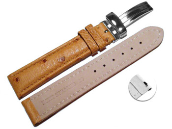 Bracelet de montre échange rapide Autruche véritable beige 18mm 20mm 22mm 24mm