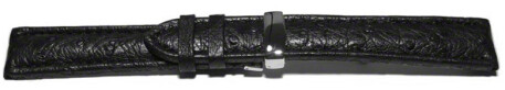 Bracelet de montre échange rapide Autruche véritable noir 18mm 20mm 22mm 24mm