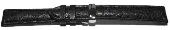 Bracelet de montre échange rapide Autruche véritable noir 18mm 20mm 22mm 24mm