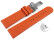 Bracelet montre échange rapide déployante cuir de veau dessin perforé orange 18mm 20mm 22mm 24mm