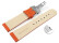 Bracelet montre échange rapide déployante cuir de veau dessin perforé orange 18mm 20mm 22mm 24mm