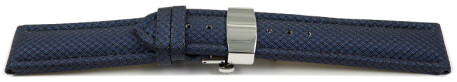 Bracelet montre échange rapide boucle papillon rembourré matériau high-tech bleu 18mm 20mm 22mm 24mm