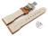 Bracelet montre échange rapide dépl.papillon cuir de boeuf rivets marron clair 20mm 22mm 24mm