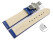 Bracelet montre échange rapide à déployante papillon cuir de veau bleu 18mm 20mm 22mm 24mm 26mm 28mm