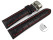 Bracelet montre échange rapide à déployante papillon cuir noir couture rouge 18mm 20mm 22mm 24mm 26mm 28mm
