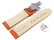 Bracelet montre échange rapide déployante papillon cuir lisse orange 18mm 20mm 22mm 24mm